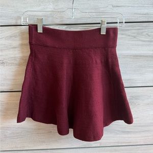 Aritzia Talula maroon/red knit mini skirt